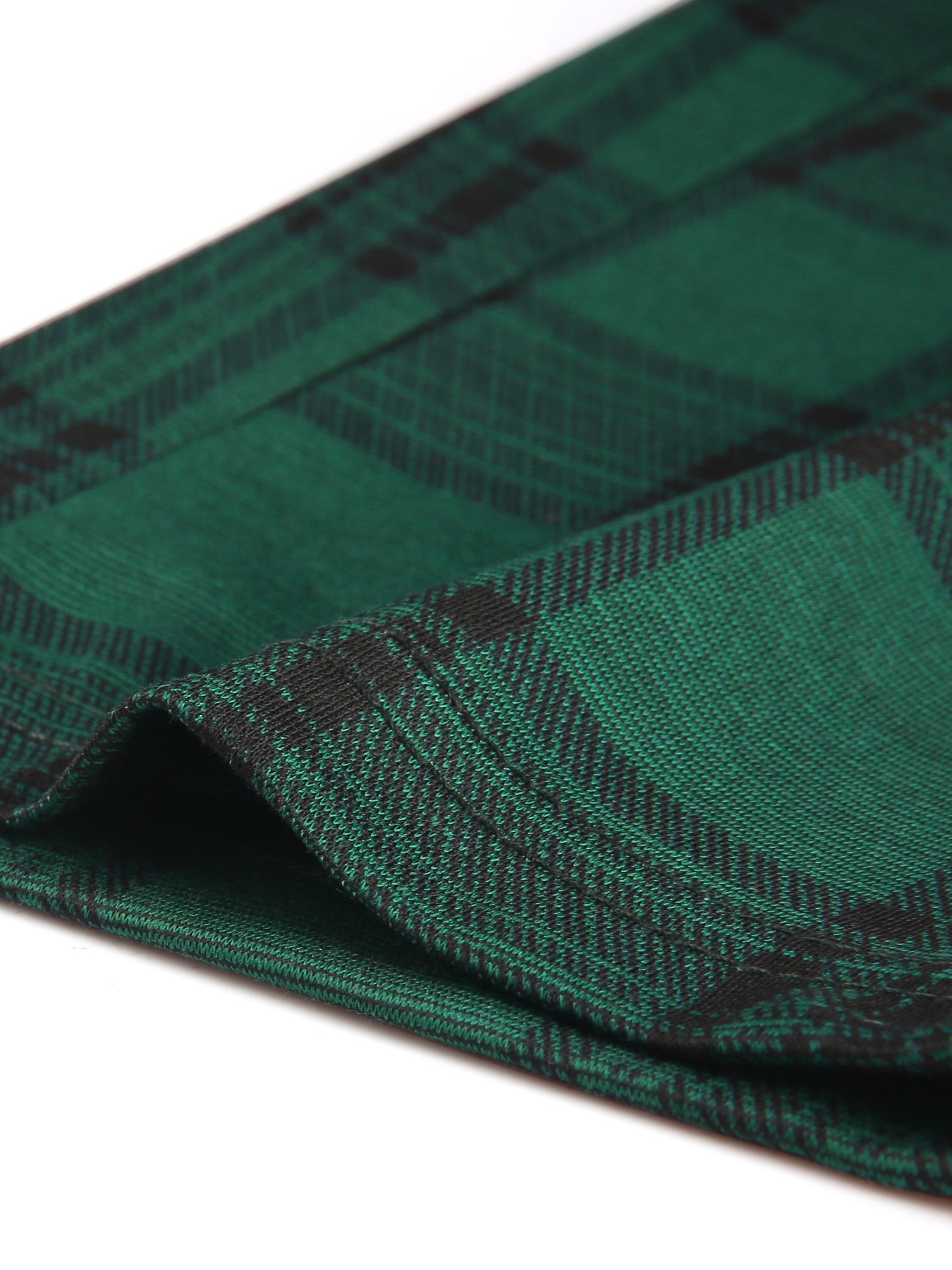 Women's Retro Tartan Plaid Pants Elastic Waist Straight Long Trousers (Available in Plus Size)