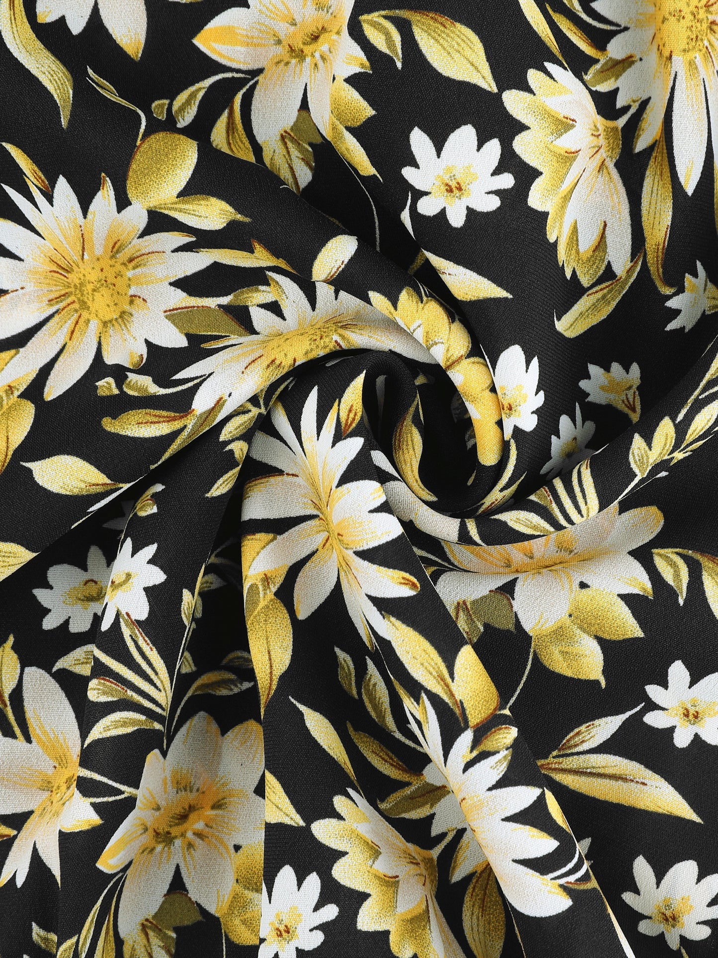 Women's Ruffled Floral Printed Vintage Collared Smocked Waist Blouse