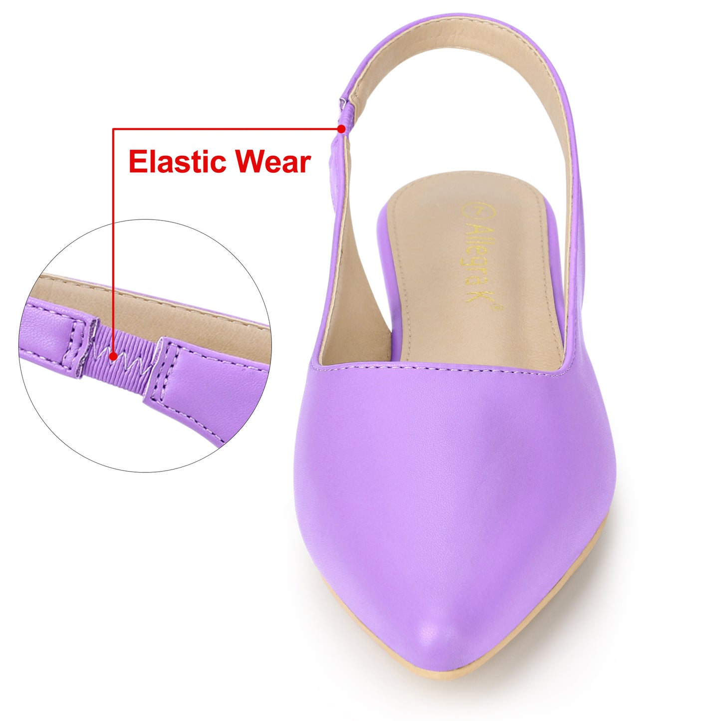 Women's Pointed Toe Pumps Slingback Flat Pumps
