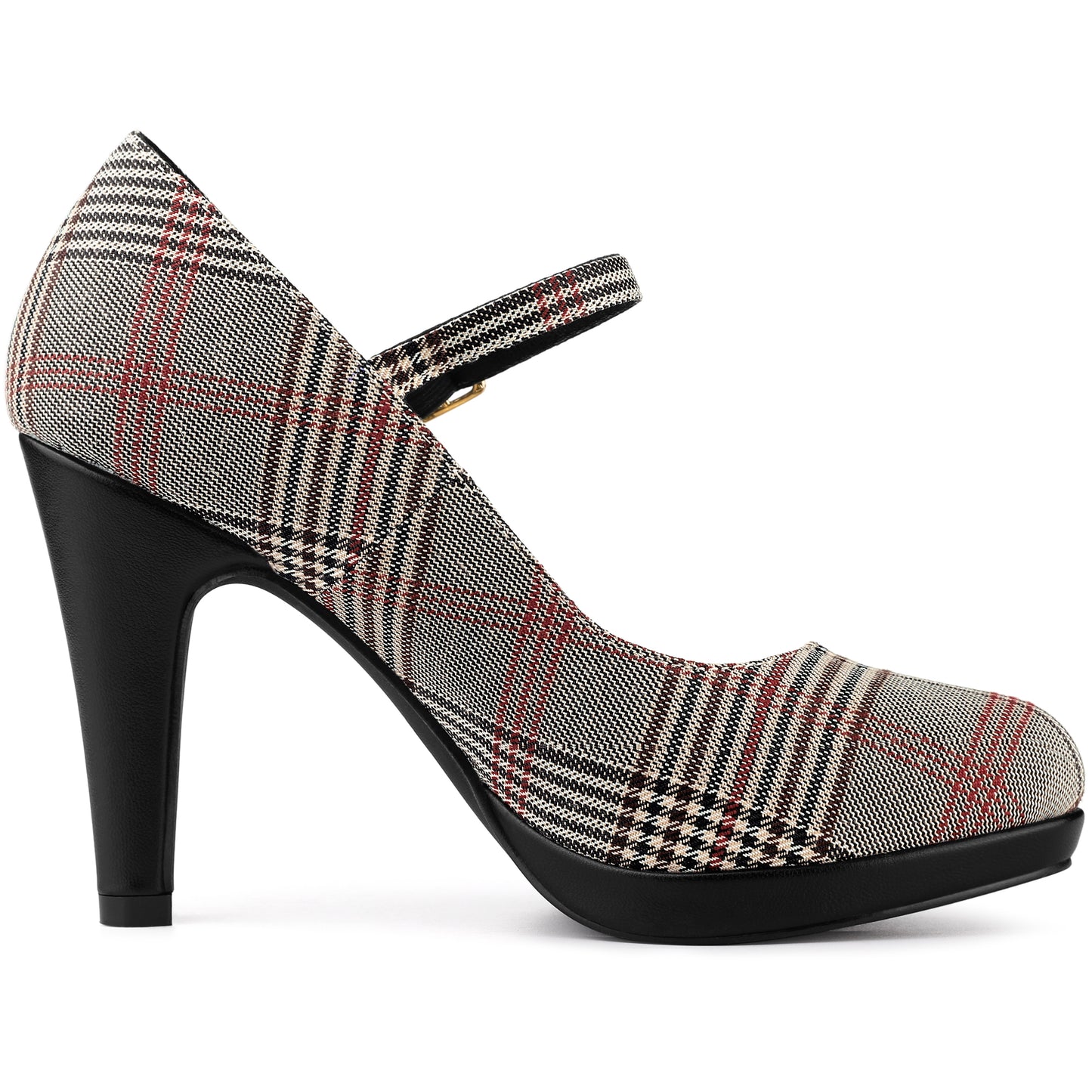 Zapatos Mary Jane con plataforma y tacón de aguja de pata de gallo para mujer