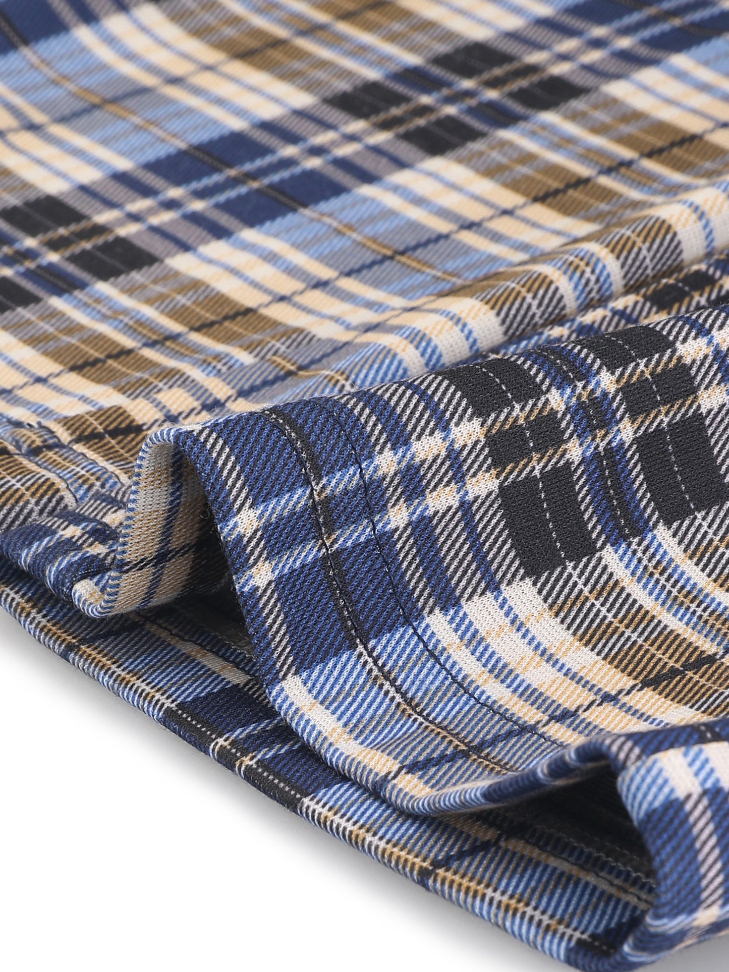 Women's Plaid Cropped Trousers Button Casual Tartan Check Work Pants