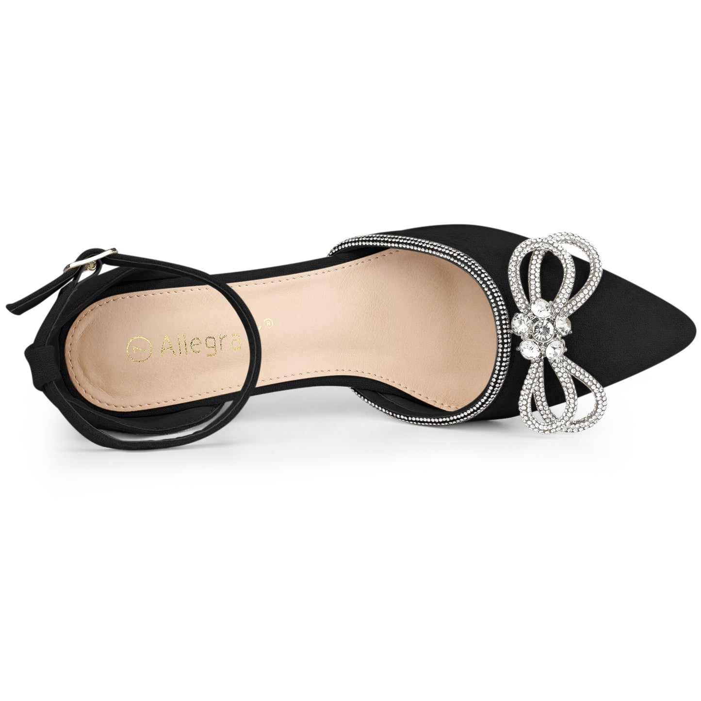 Sandalias de tacón de aguja con lazo y diamantes de imitación para mujer