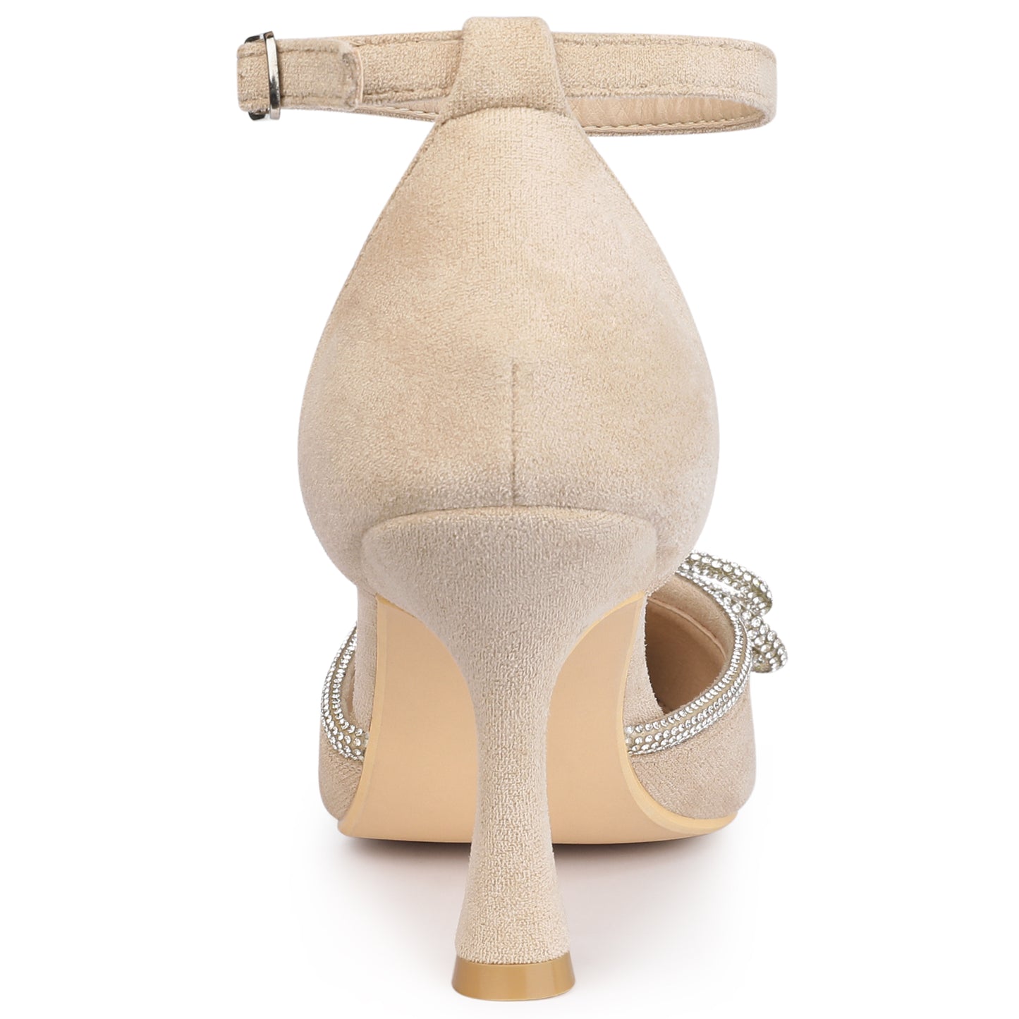 Sandalias de tacón de aguja con lazo y diamantes de imitación para mujer