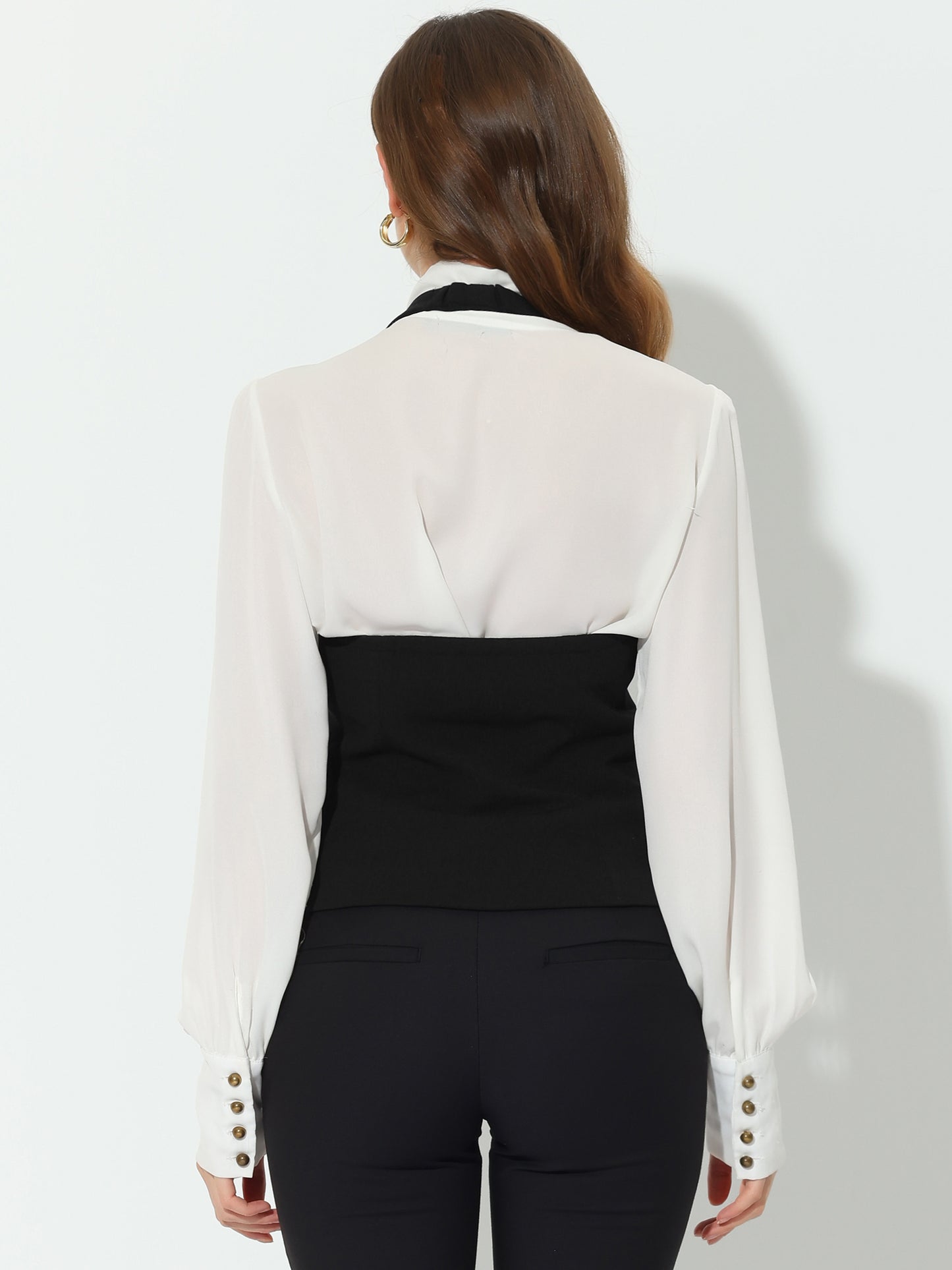 Women's Waistcoat Halter Neck Vintage Sleeveless Button Down Dressy Suit Vest Jacket