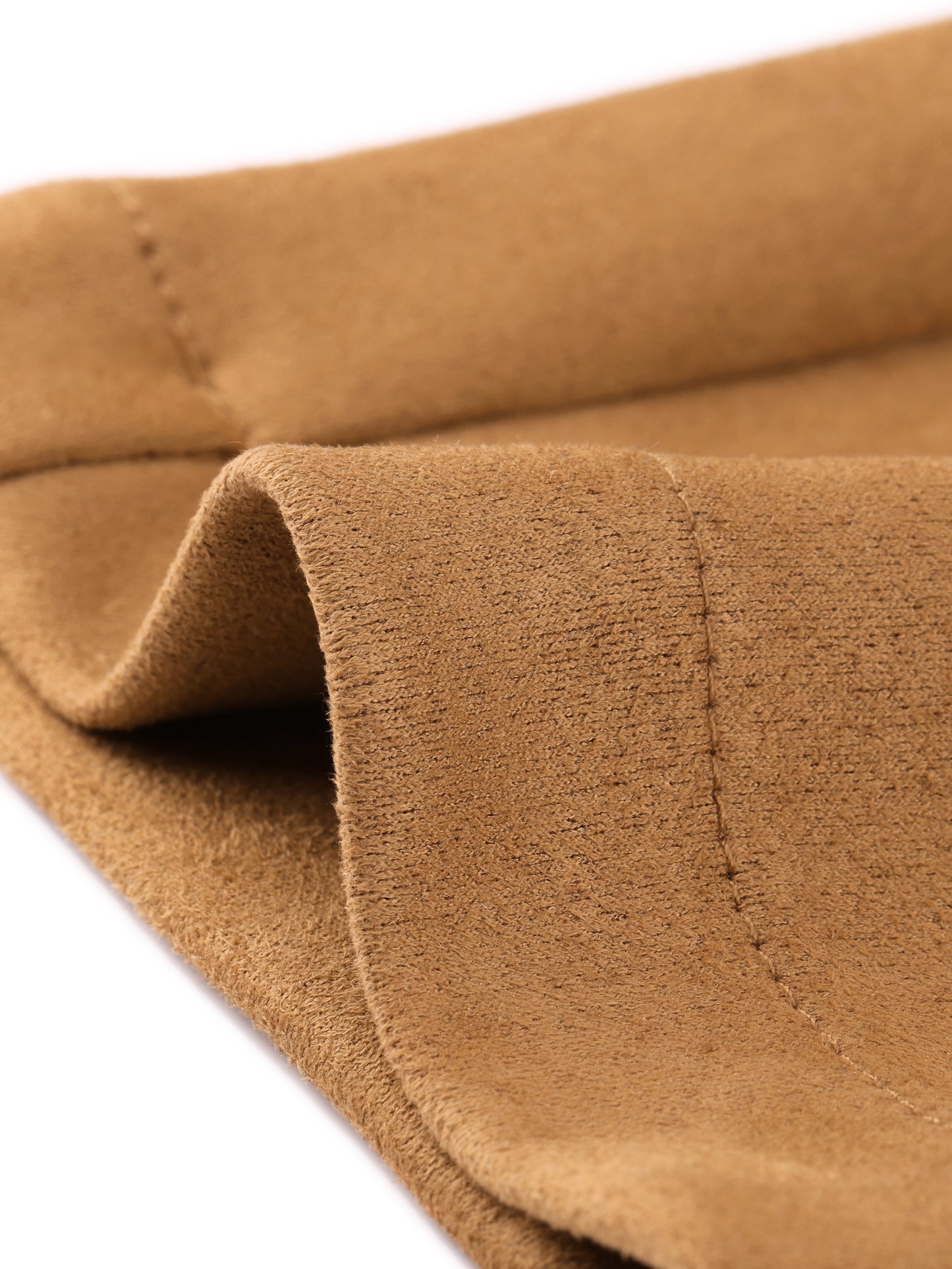 Women's Faux Suede Pants Casual High Waist Belted Straight Legs Trousers