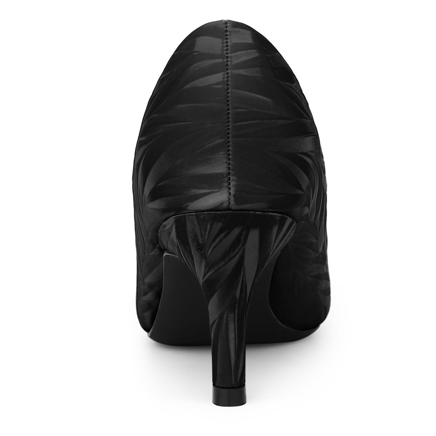 Zapatos de tacón bajo con punta puntiaguda y estampado de hojas para mujer