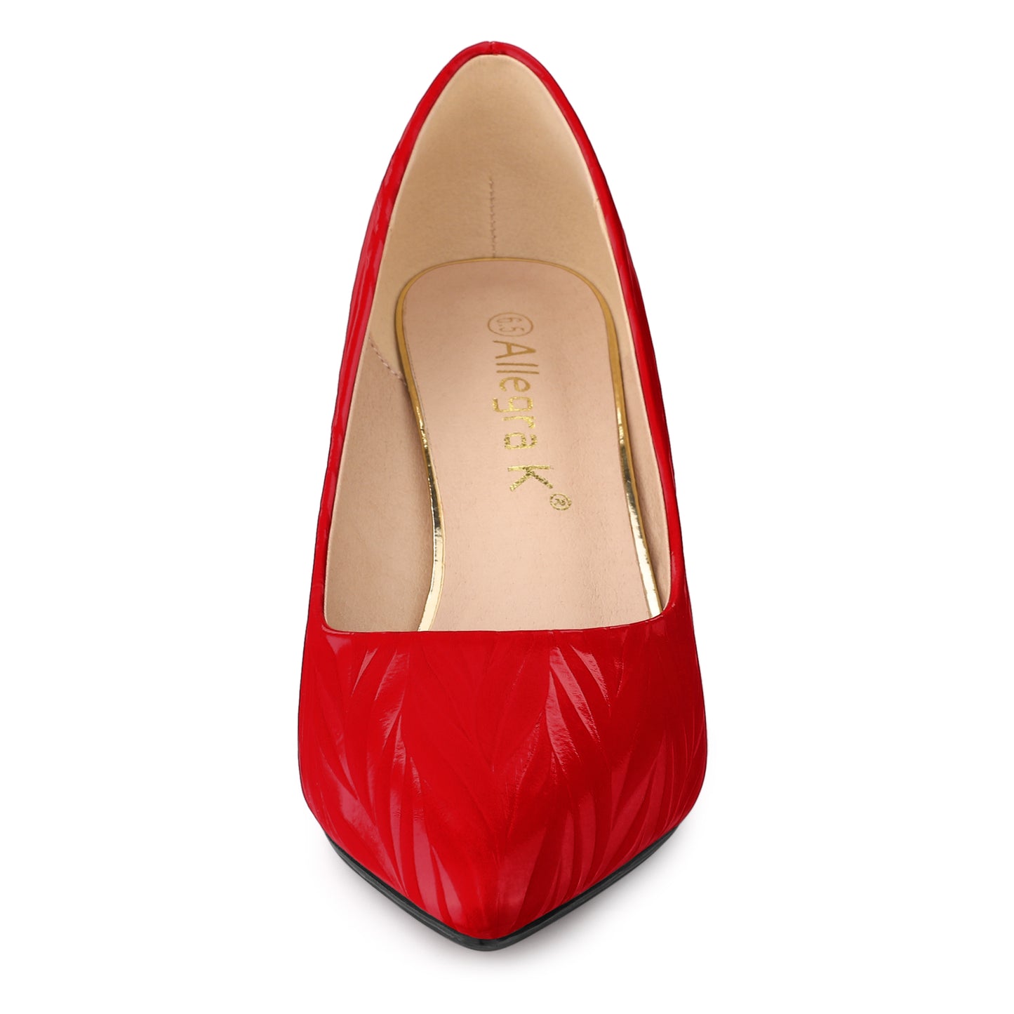 Zapatos de tacón bajo con punta puntiaguda y estampado de hojas para mujer