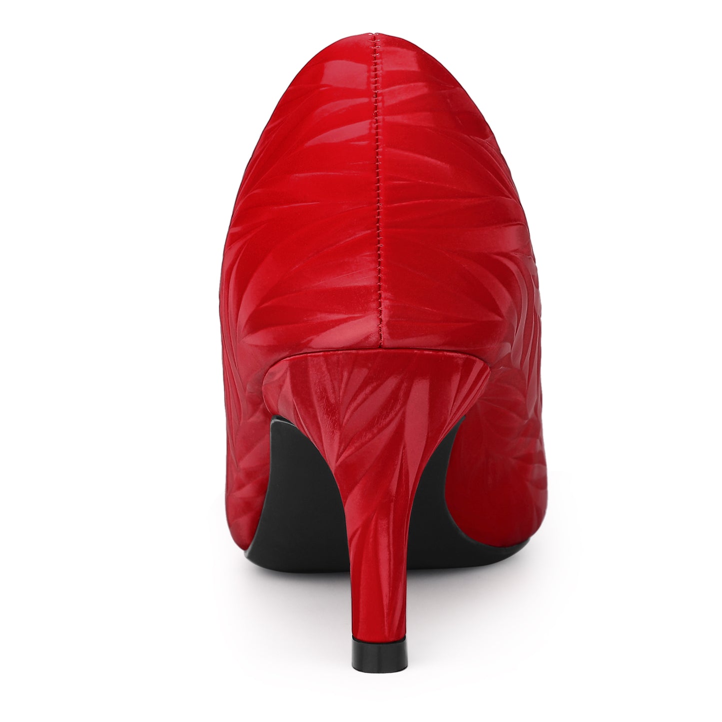 Zapatos de tacón bajo con punta puntiaguda y estampado de hojas para mujer