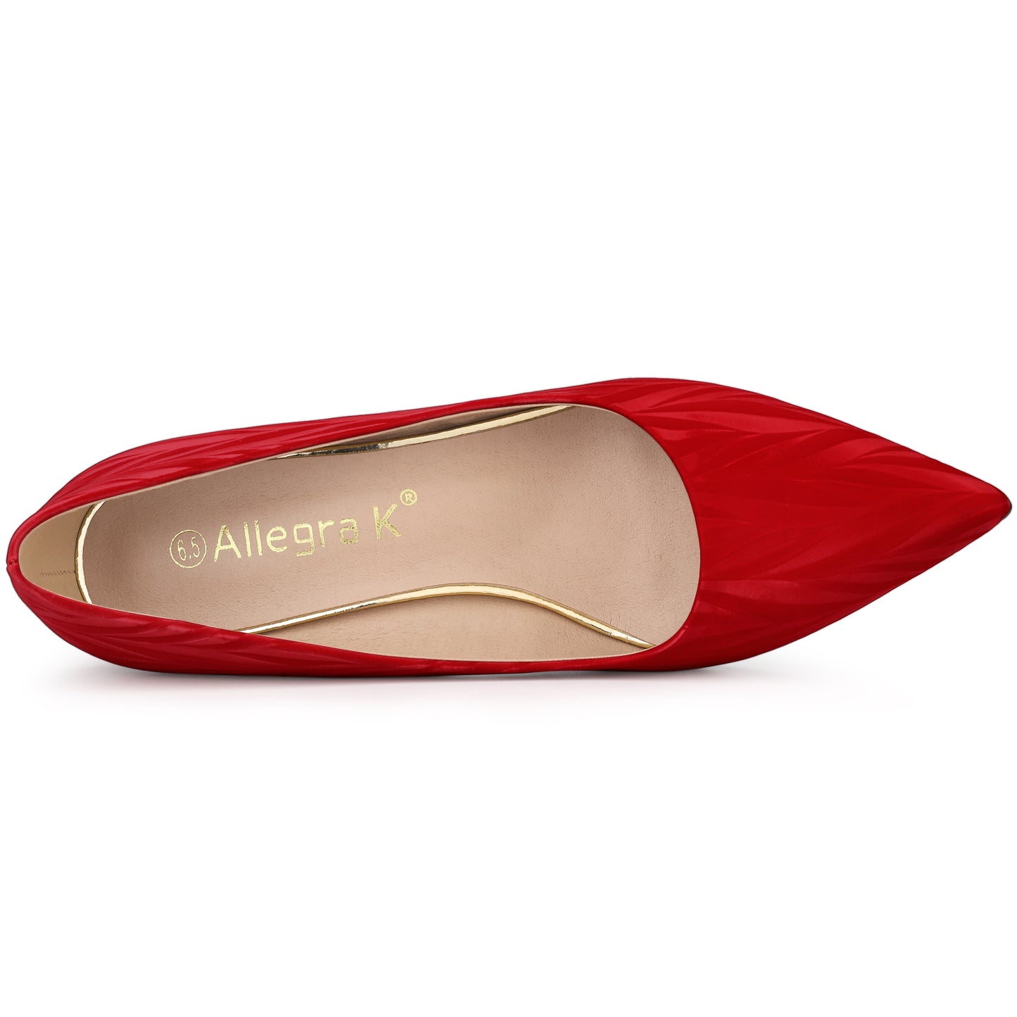 Zapatos de tacón bajo con punta puntiaguda y estampado de hojas para mujer