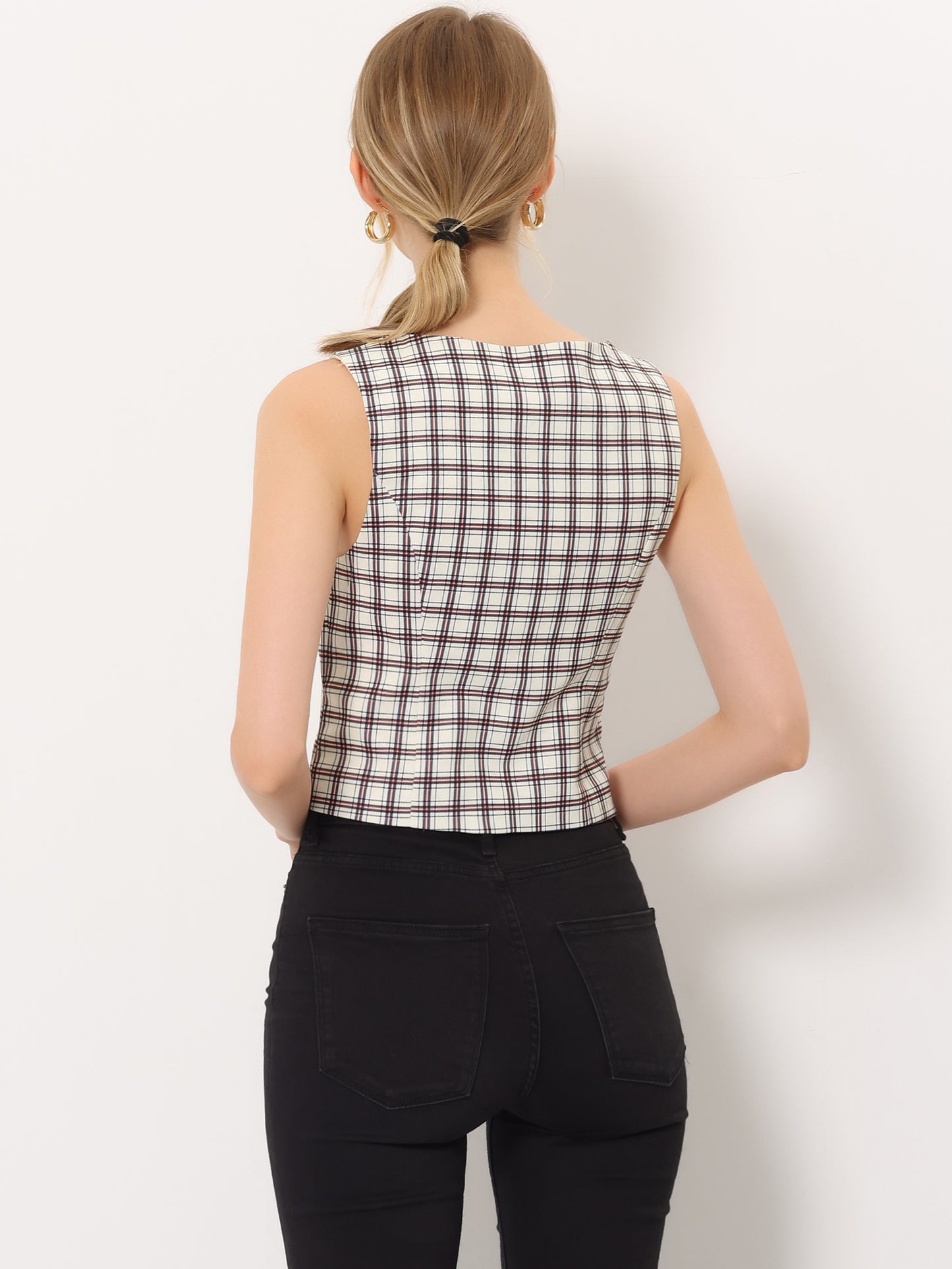 Women's Steampunk Double Breasted Racerback Waistcoat Suit Vest