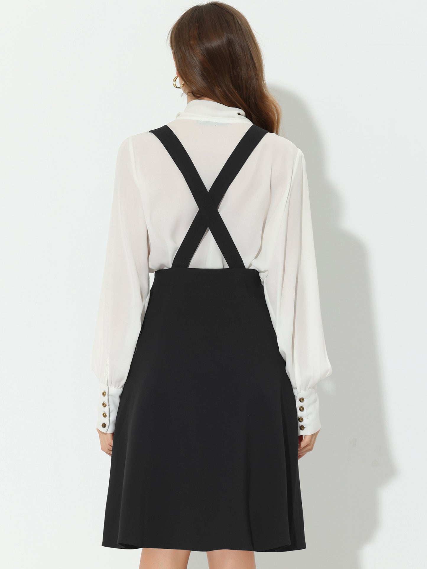 Vestido estilo pichi para mujer con falda midi y tirantes