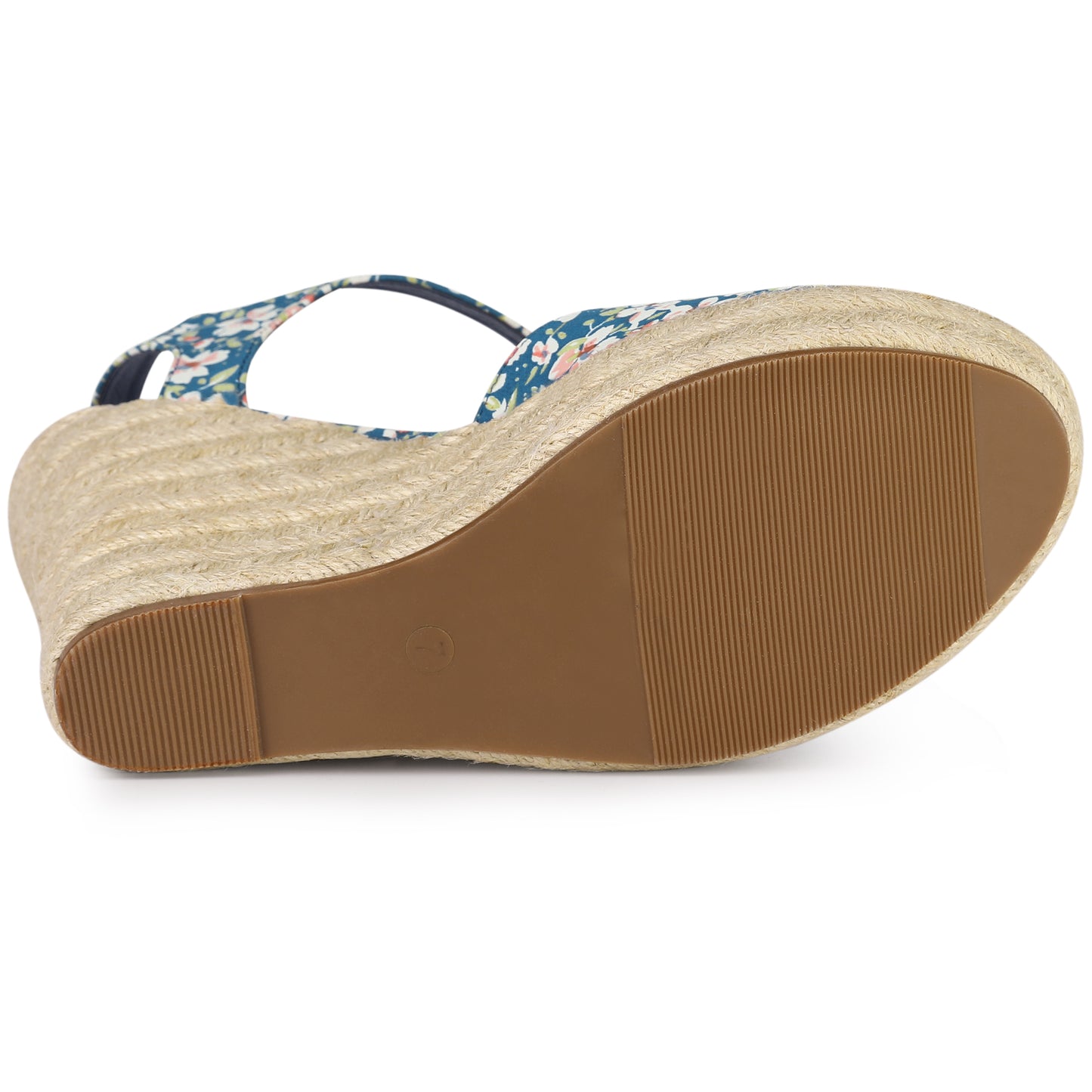 Sandalias de cuña con tira trasera y estampado floral para mujer