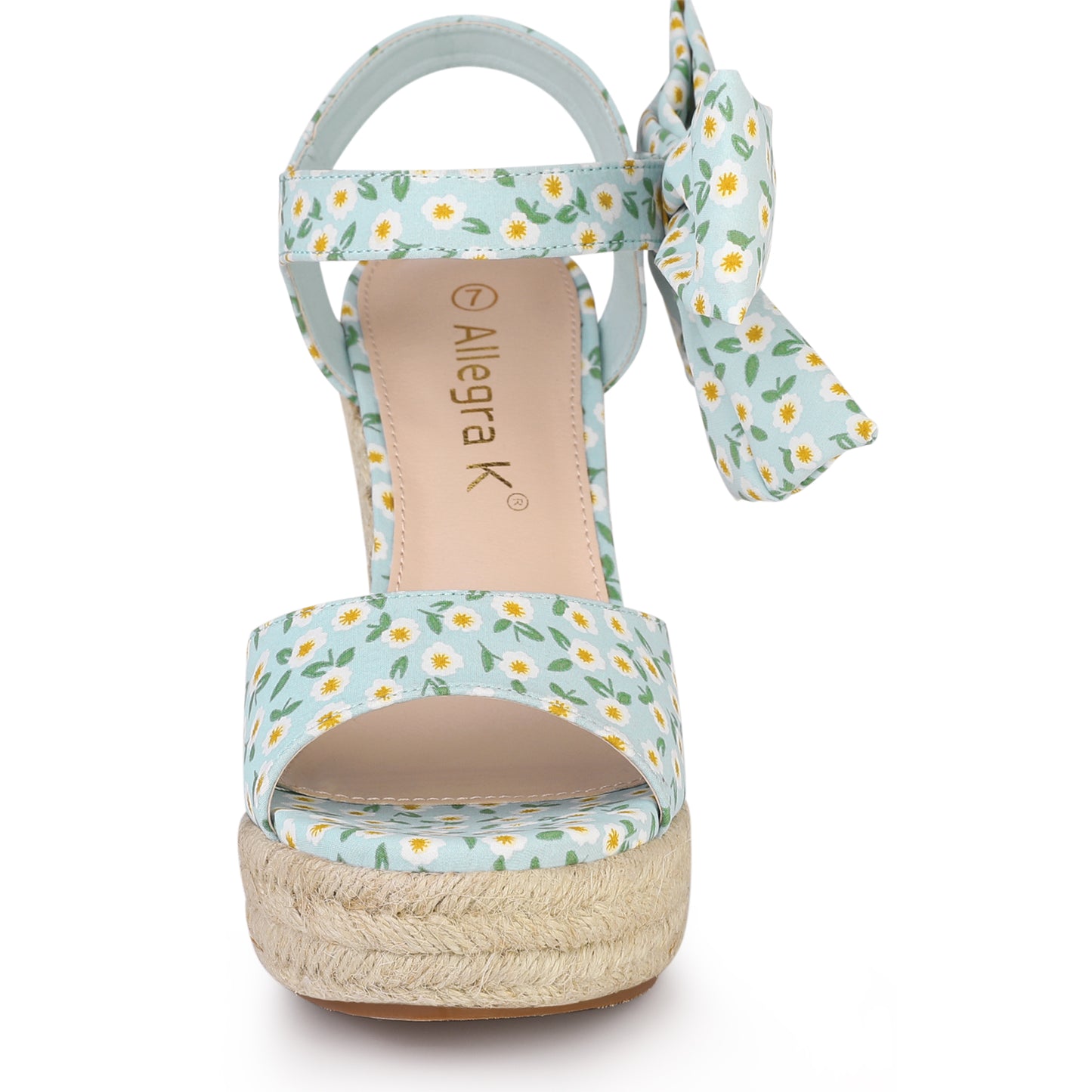 Women's Floral Printed Slingback Espadrille Wedge Sandals