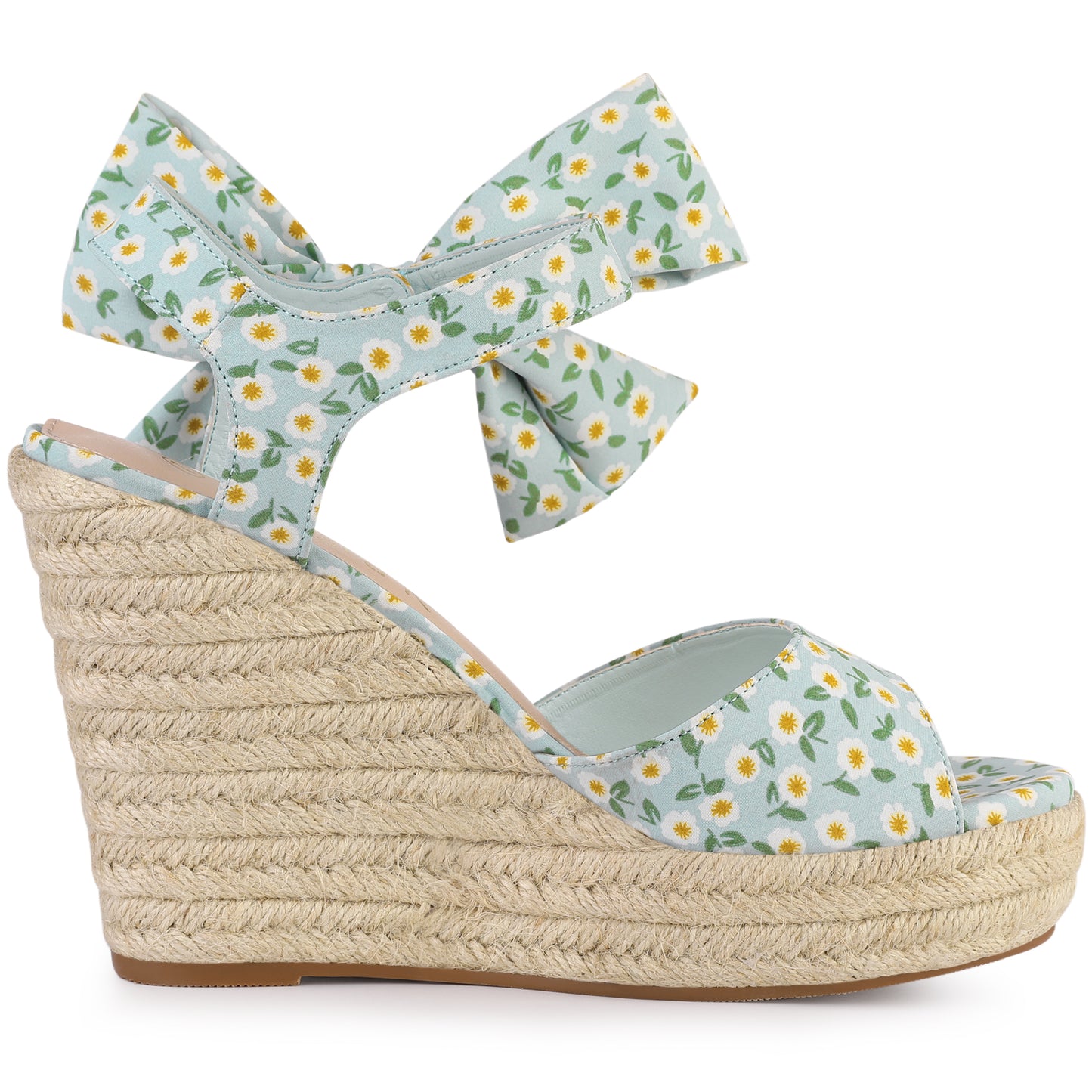 Women's Floral Printed Slingback Espadrille Wedge Sandals