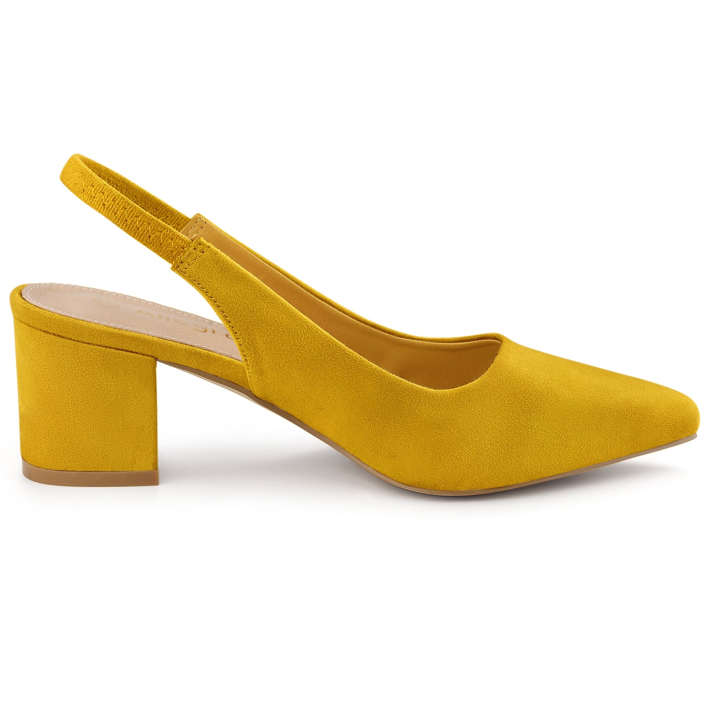 Zapatos de tacón de bloque con punta puntiaguda para mujer
