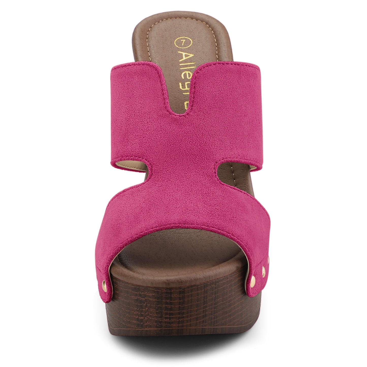 Sandalias de tacón alto con plataforma de ante sintético para mujer