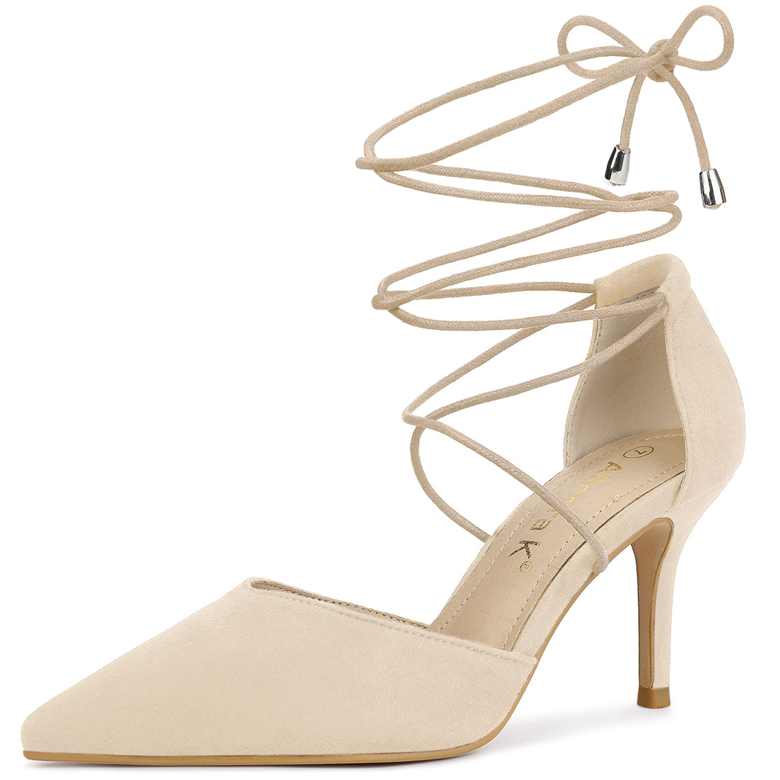 Women's Pointed Toe Dress Pumps Lace Up Stiletto Heels Sandals