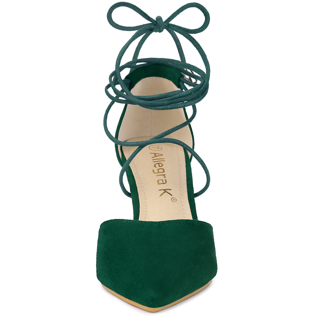 Sandalias de tacón de aguja con cordones y punta puntiaguda para mujer