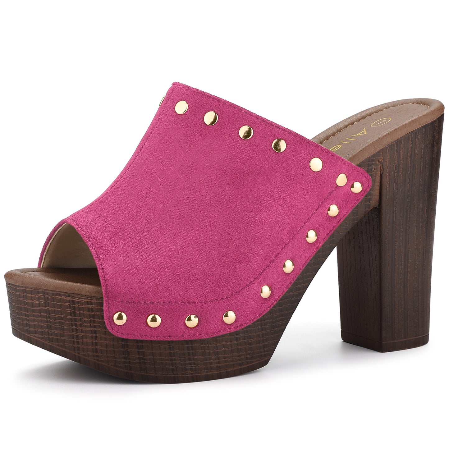 Women's Open Toe Platform Block Heel Slides Sandals