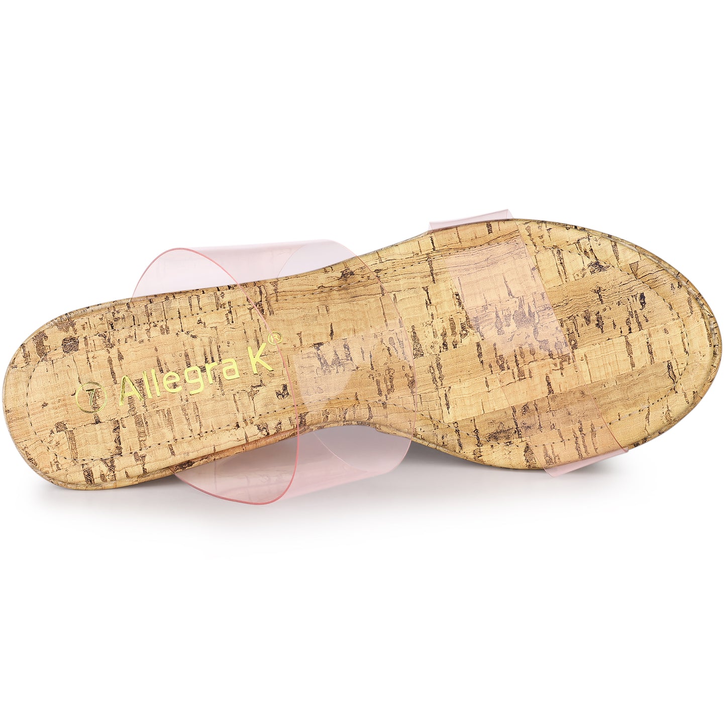 Sandalias de plataforma con tiras transparentes y tacón de cuña para mujer