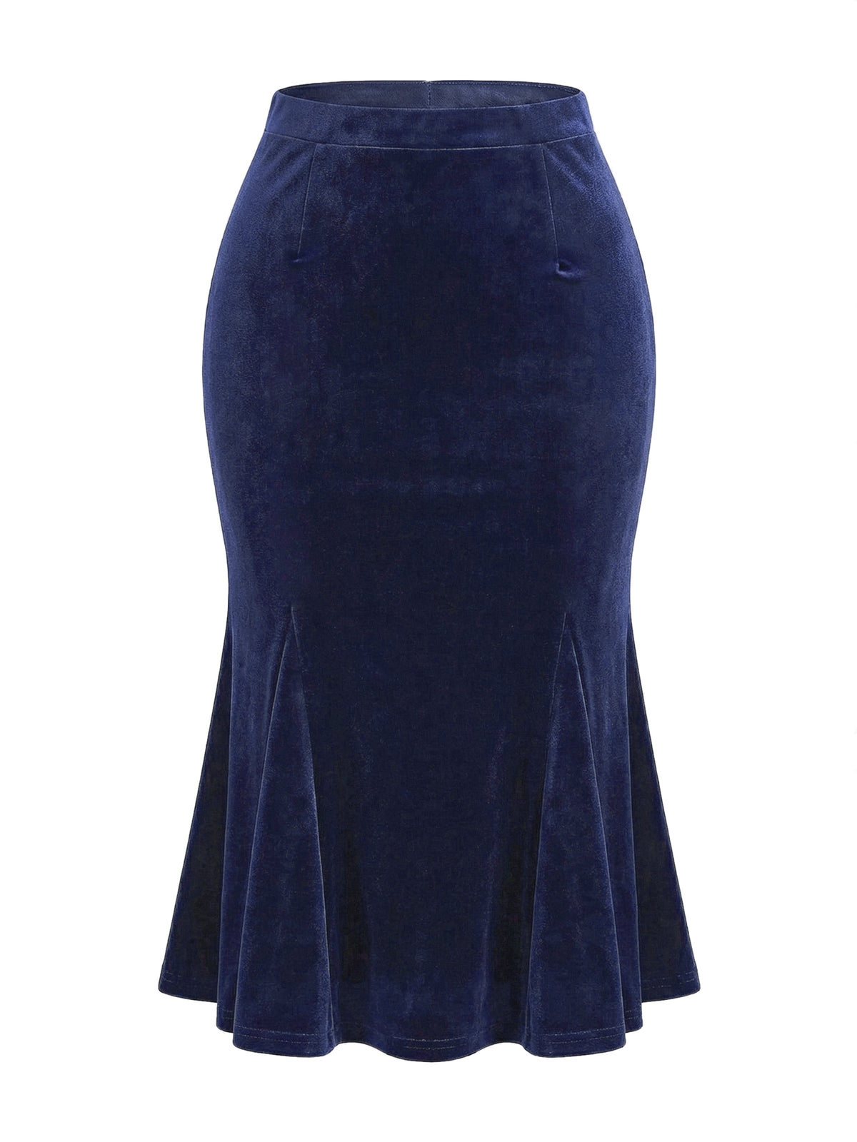 Women's Vintage Elastic Waist Velvet Fishtail Mermaid Bodycon Skirt