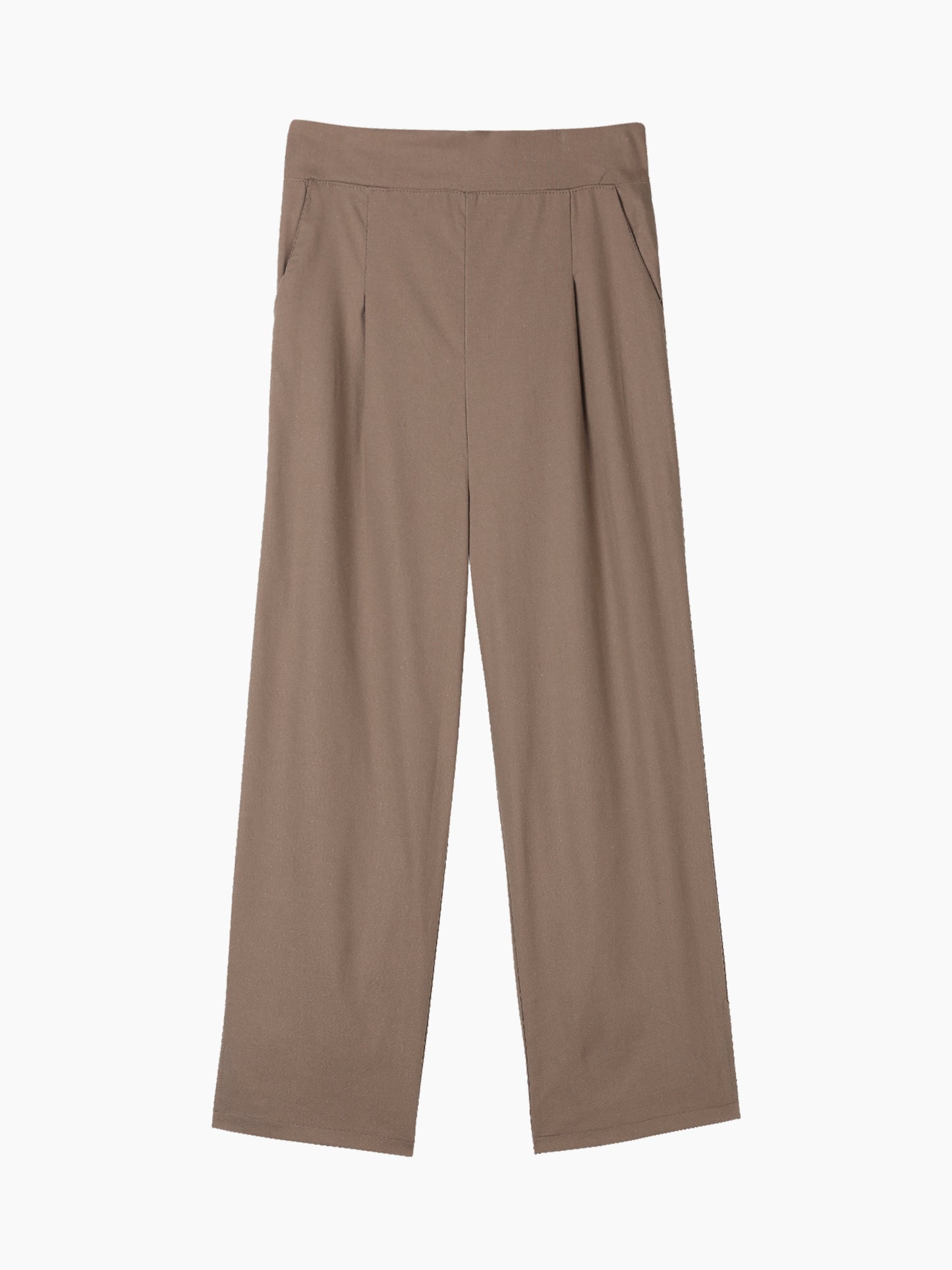 Women's Casual Linen Loose Ankle Side Slit Wide-Leg Culottes