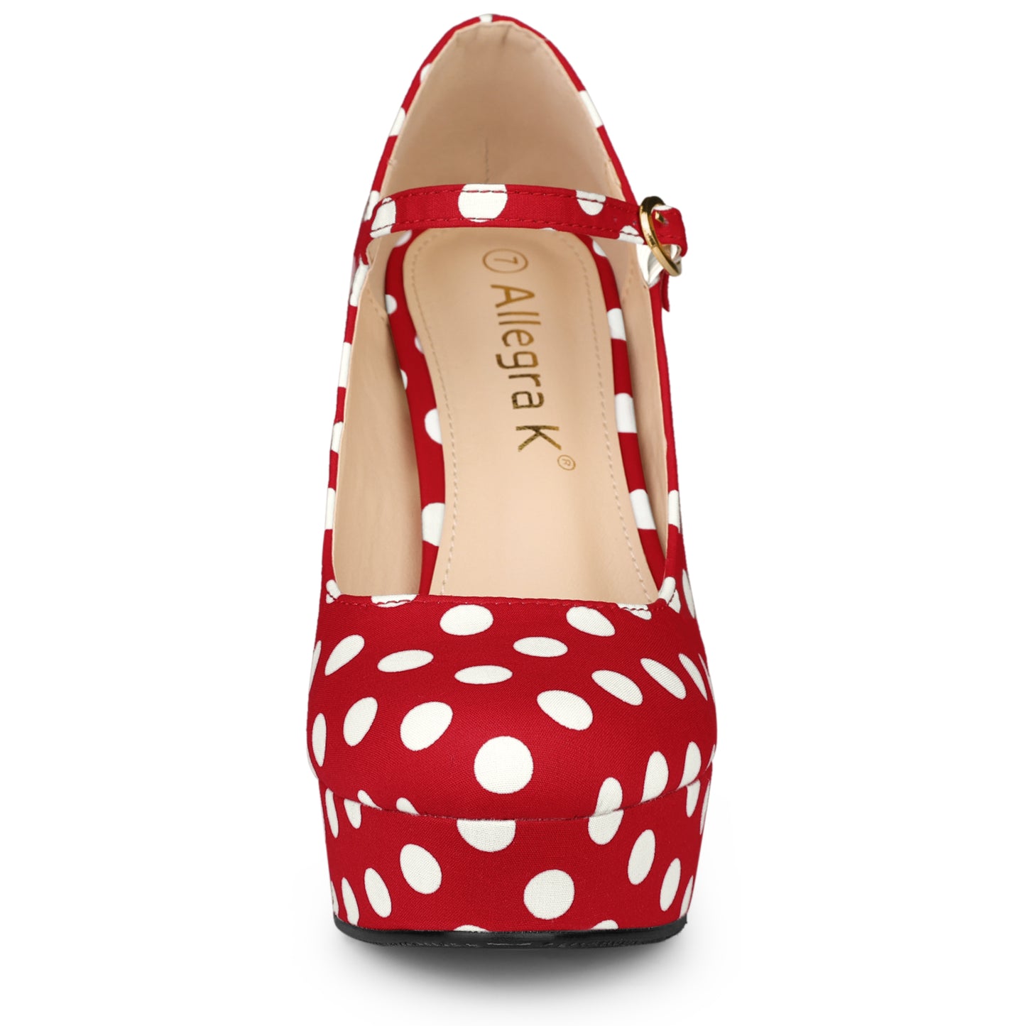 Zapatos Mary Jane de plataforma con lunares y tacón de aguja para mujer