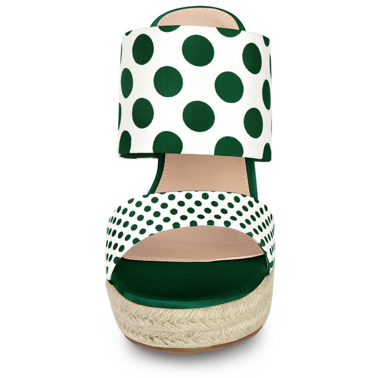 Sandalias de cuña con plataforma y tacón de lunares para mujer
