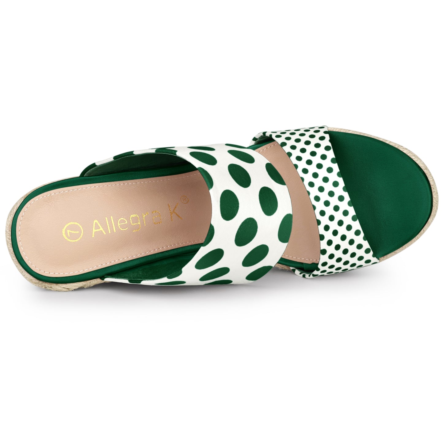 Sandalias de cuña con plataforma y tacón de lunares para mujer