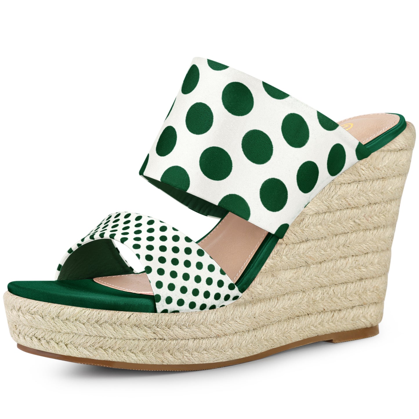 Sandalias de cuña con plataforma y tacón de lunares para mujer