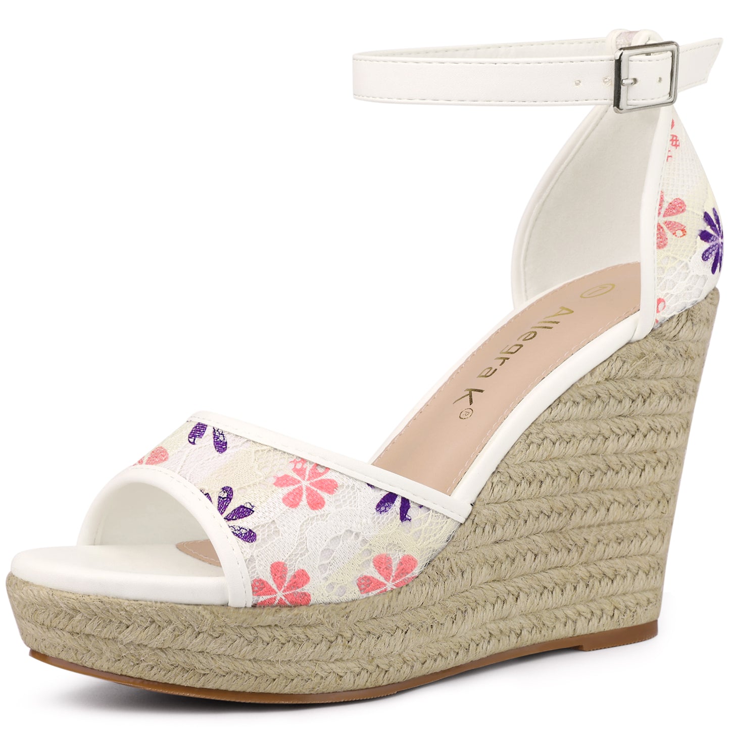 Women's Lace Platform Espadrilles Wedge Heels Sandals
