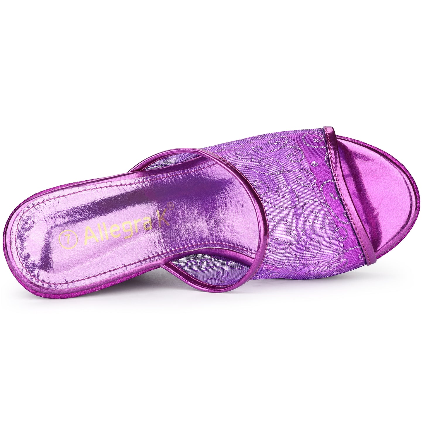 Sandalias de cuña con plataforma y brillo para mujer