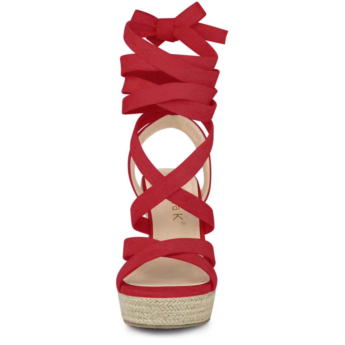 Alpargatas de plataforma con cordones y cuña para mujer