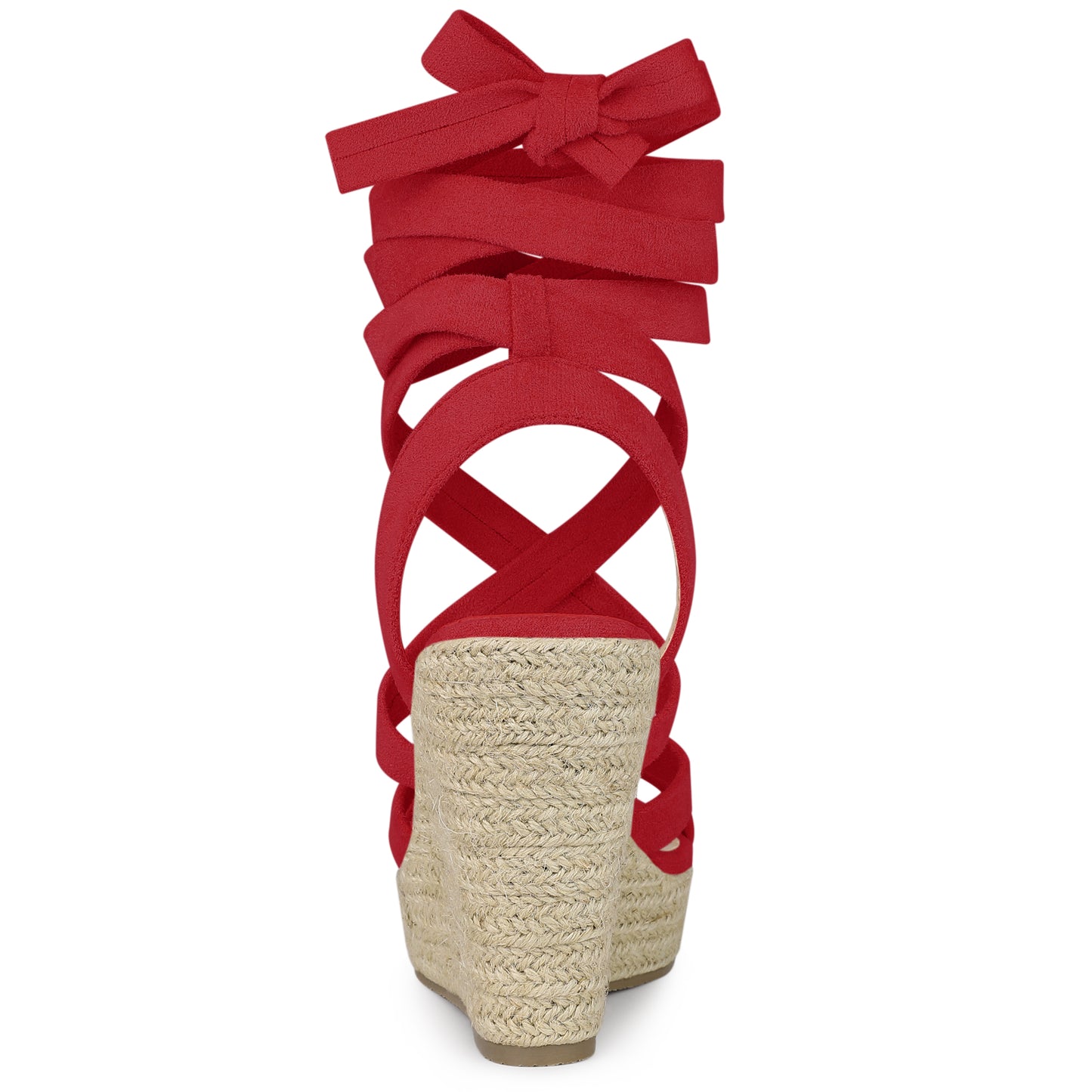 Alpargatas de plataforma con cordones y cuña para mujer