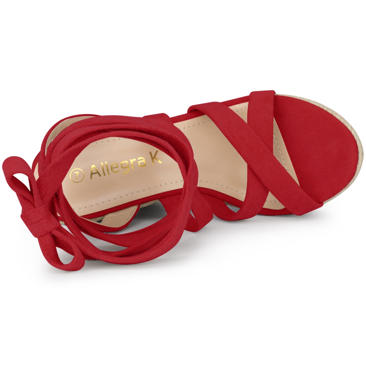 Alpargatas de plataforma con cordones y cuña para mujer