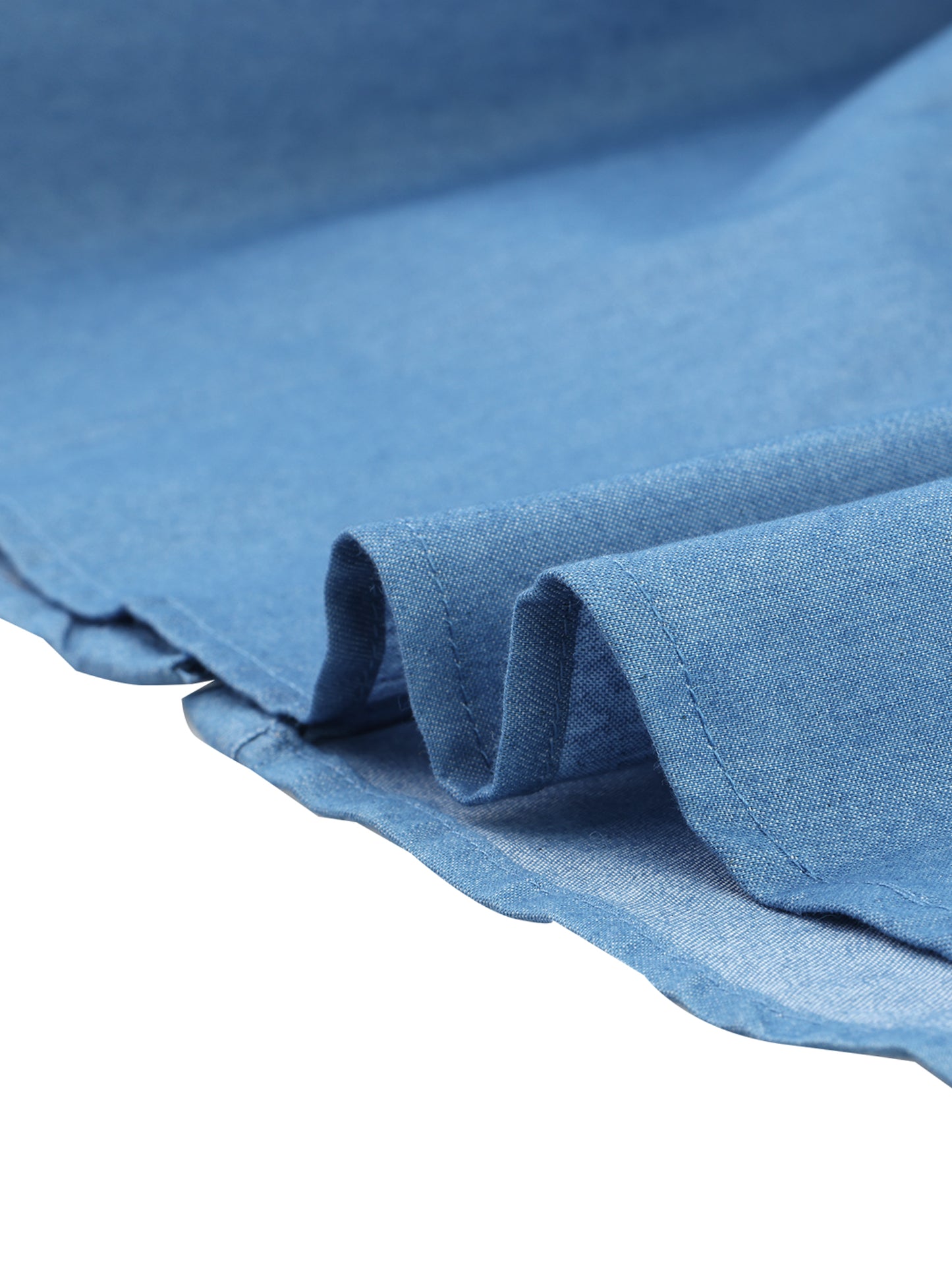 Women's Plus Size Button Down Long Sleeve Chest Pocket Chambray Shirt