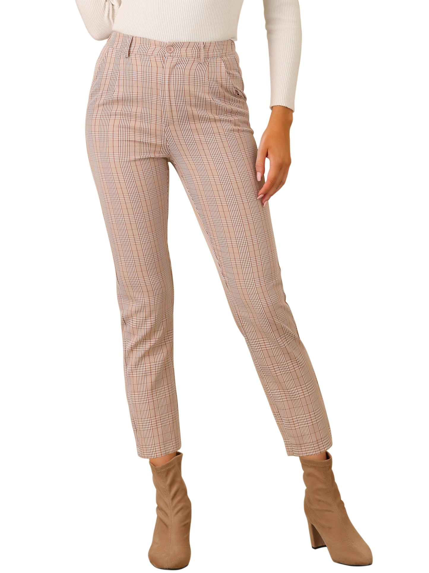 Pantalones de trabajo de cintura alta para mujer (disponibles en tallas grandes)