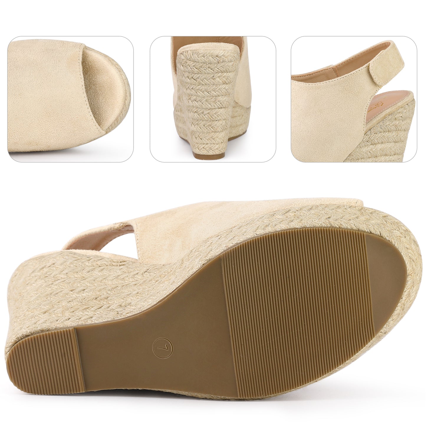Sandalias de cuña con plataforma y tacón para mujer