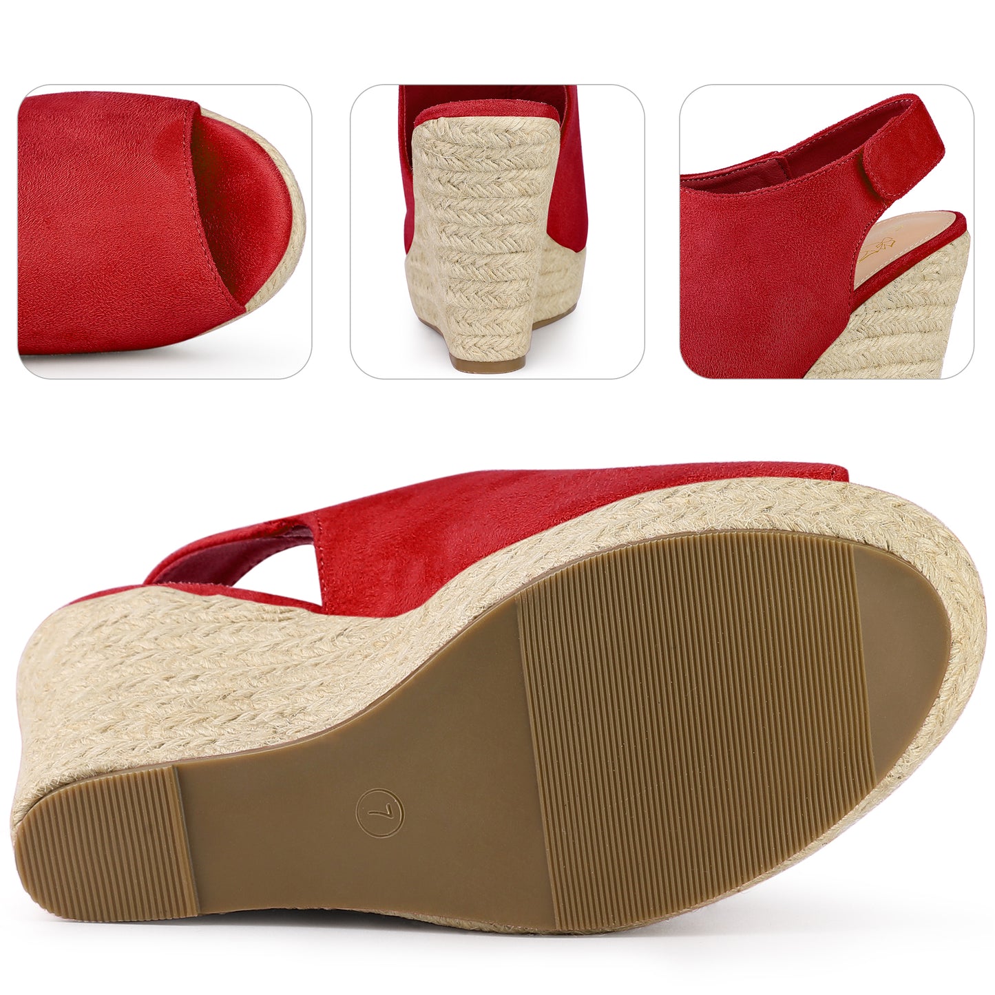 Sandalias de cuña con plataforma y tacón para mujer