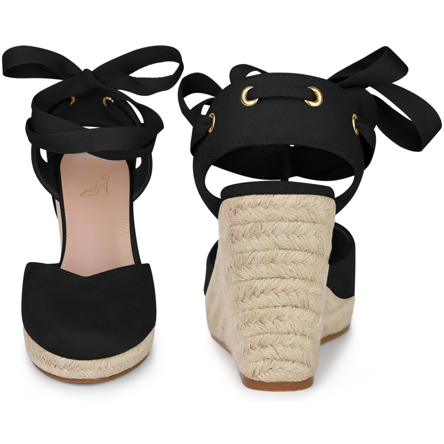 Sandalias de plataforma con cuña y cordones para mujer