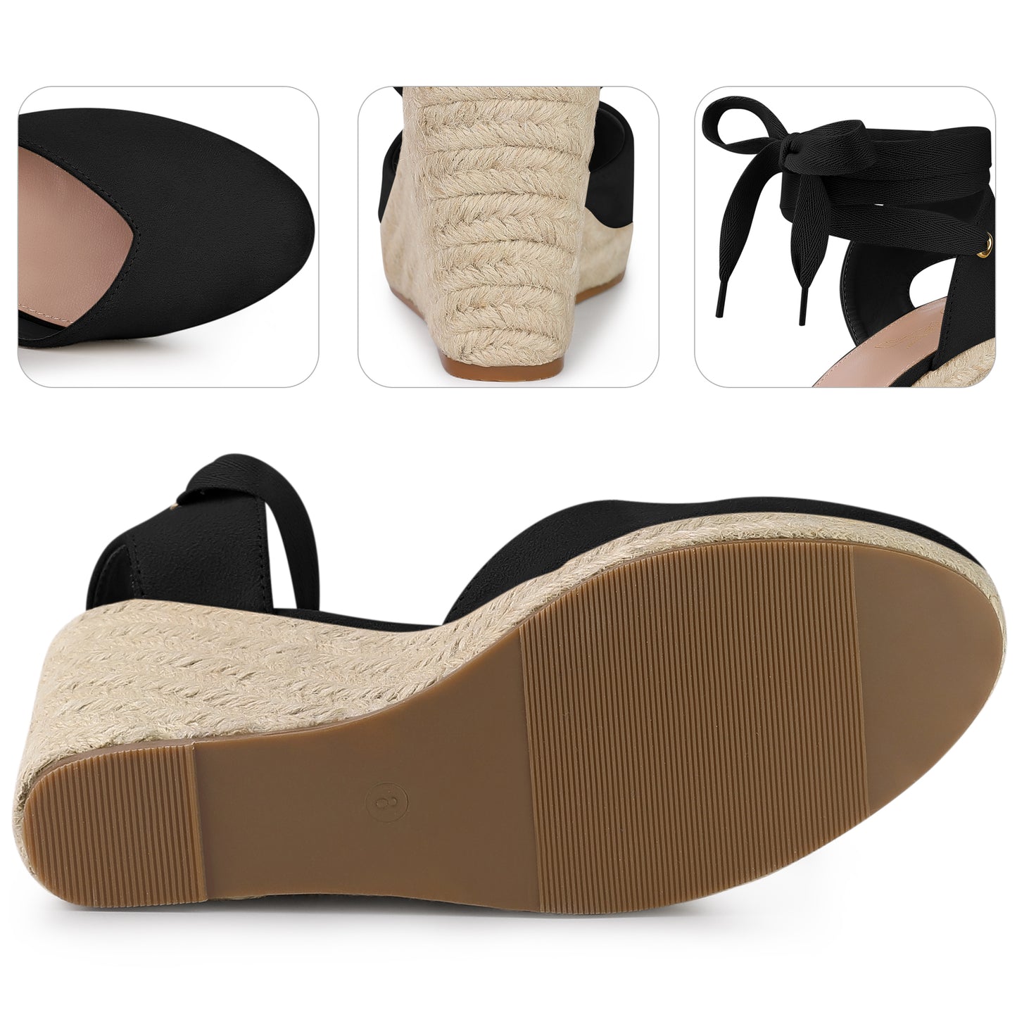 Sandalias de plataforma con cuña y cordones para mujer