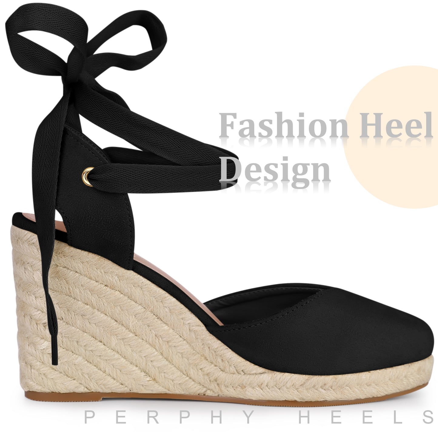 Sandalias de plataforma con cuña y cordones para mujer