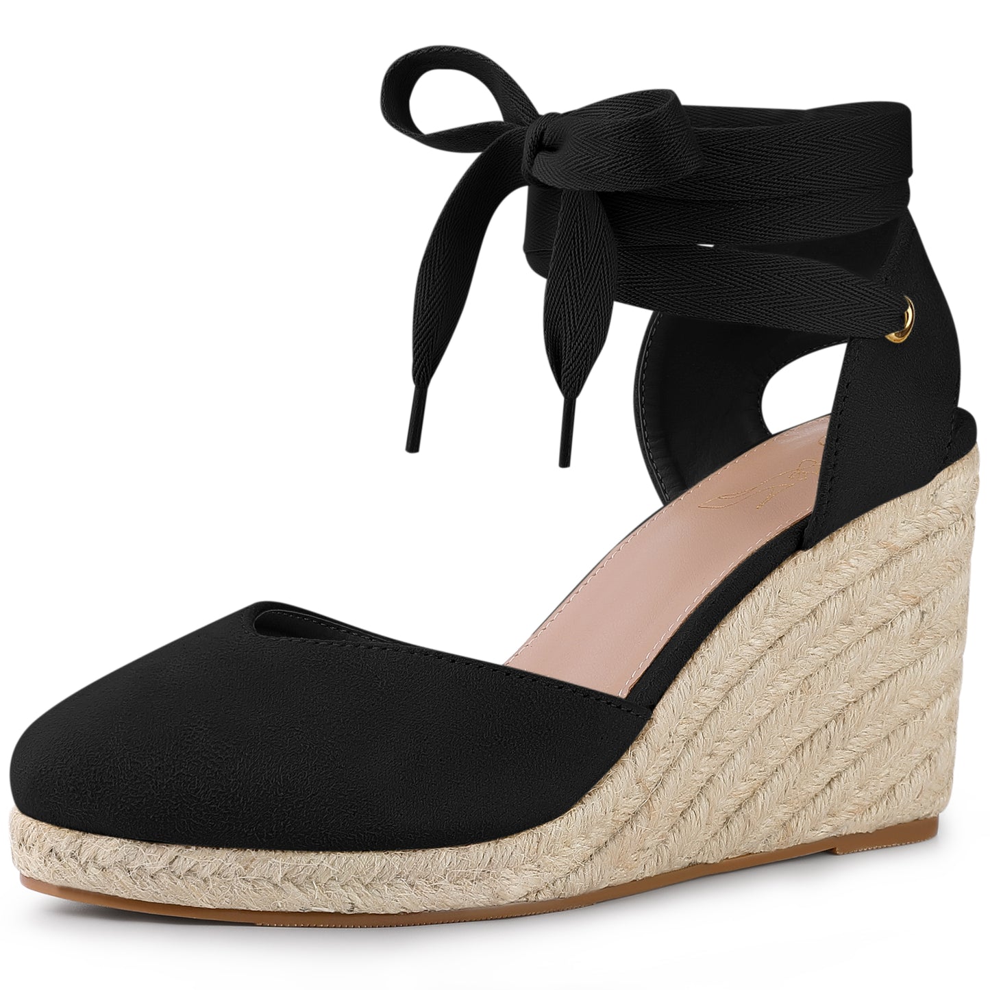 Sandalias de plataforma con cuña y cordones para mujer