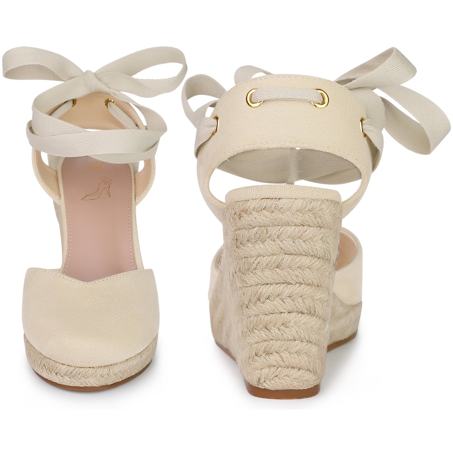 Sandalias de plataforma con cuña y cordones para mujer