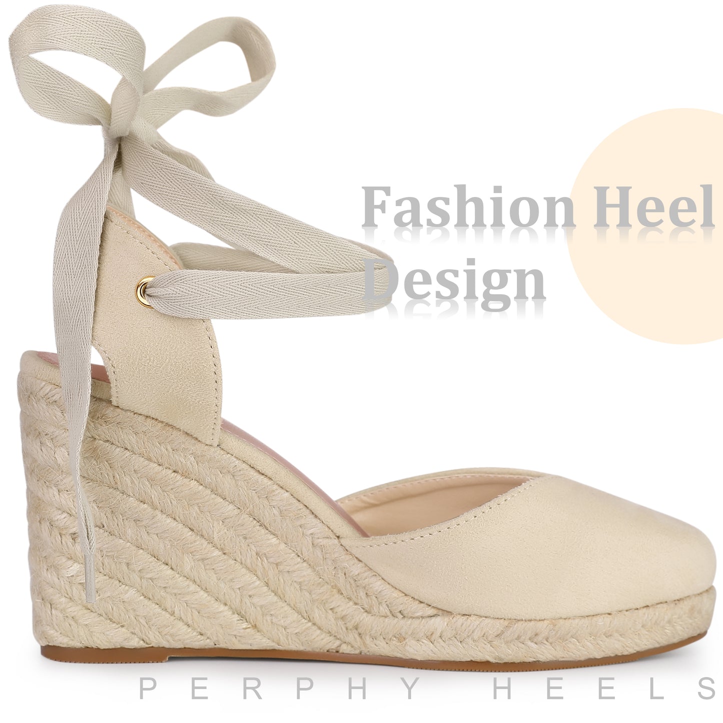 Sandalias de plataforma con cuña y cordones para mujer