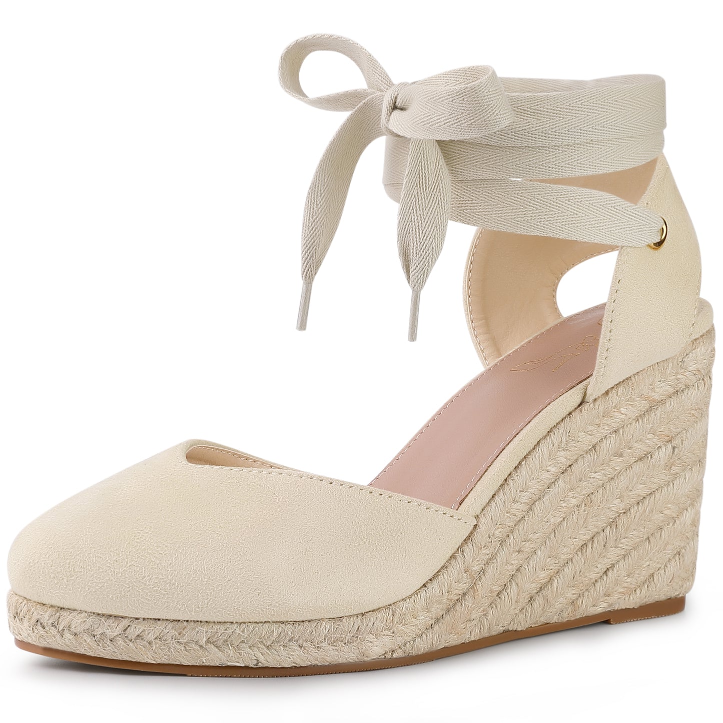 Sandalias de plataforma con cuña y cordones para mujer