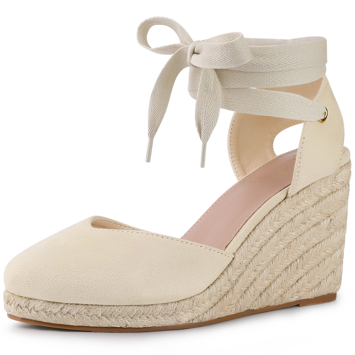 Women Espadrille Platform Wedge Heel Lace Up Sandals