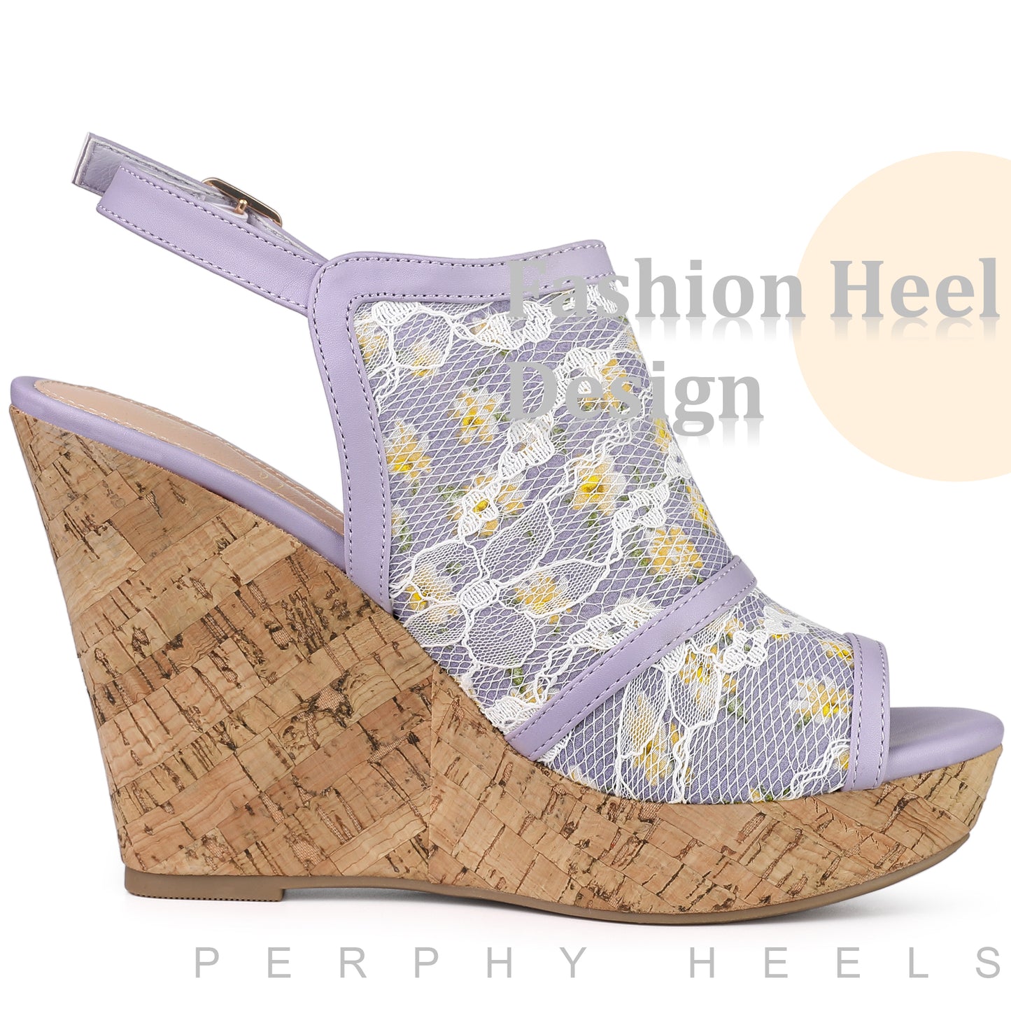 Sandalias de cuña con plataforma y tacón destalonado para mujer
