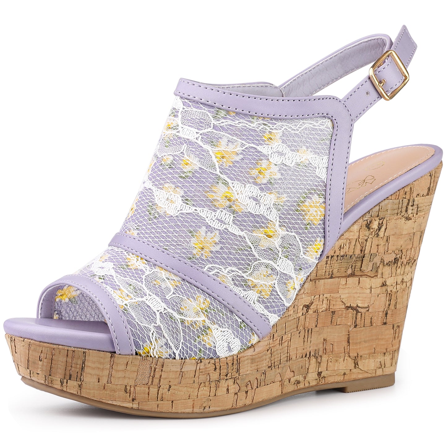 Sandalias de cuña con plataforma y tacón destalonado para mujer