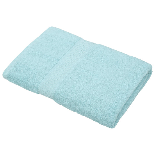 1 Pc Classic Absorbent Cotton Bath Towel, Cyan 27.56"x55.12"